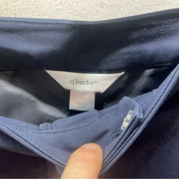 CJ Banks Navy Dress Pants Womens 16W Tall Plus Casual Stretch Comfy Work 2614 - Picture 2 of 9